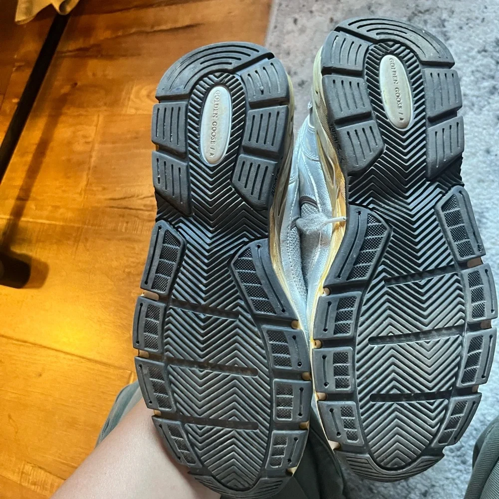 Golden Goose dad sneakers- Metallic Silver and Blue Sneakers - Picture 3 of 8